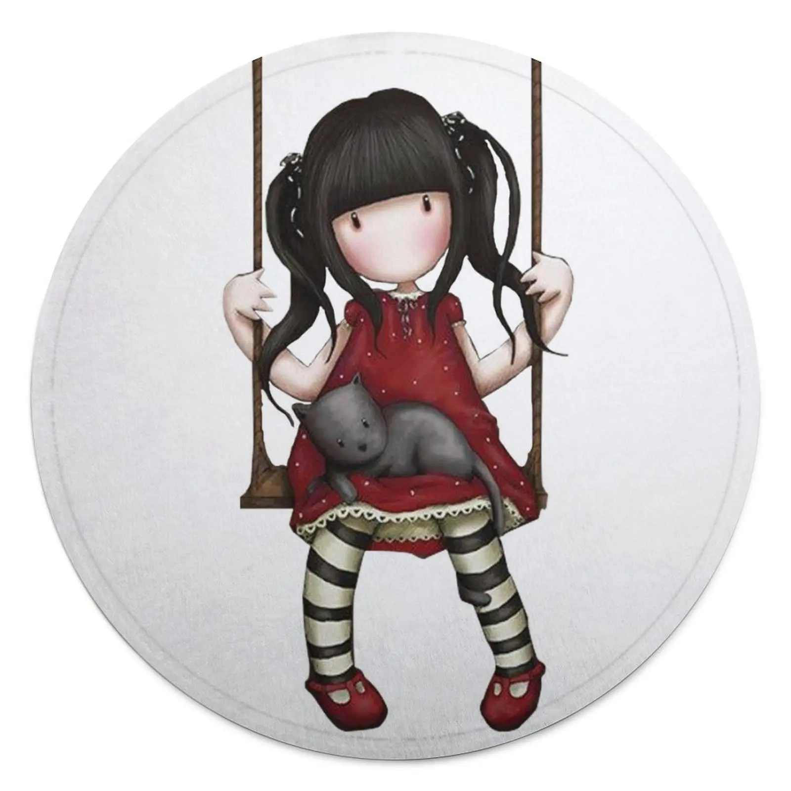 

Gorjuss On Swing Blanket Luxury Round Fleece Blanket Camping Soft Fashion Bedspread