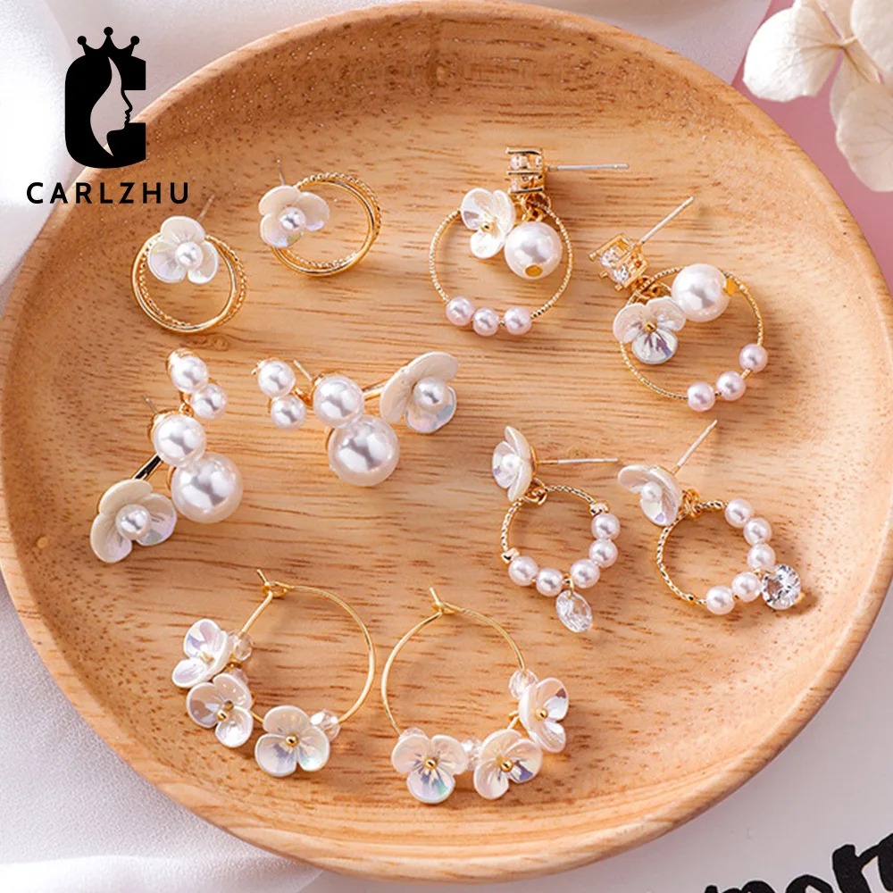 Женские серьги-подвески из серебра 925 пробы с искусственным жемчугом | Украшения