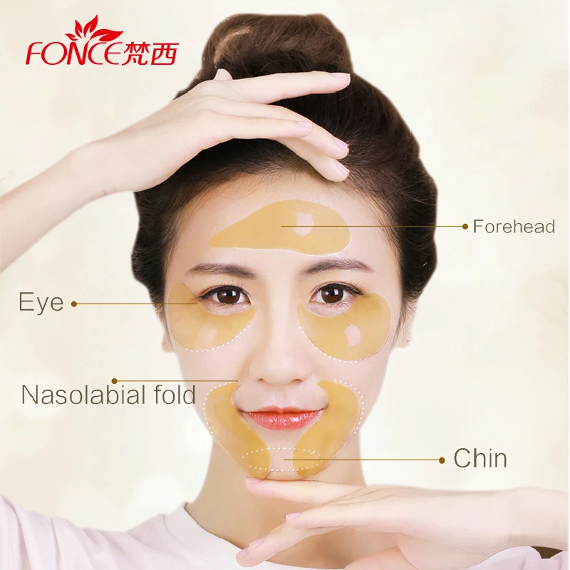 Fonce 24K золотые кристаллические коллагеновые гелевые патчи для век маска от