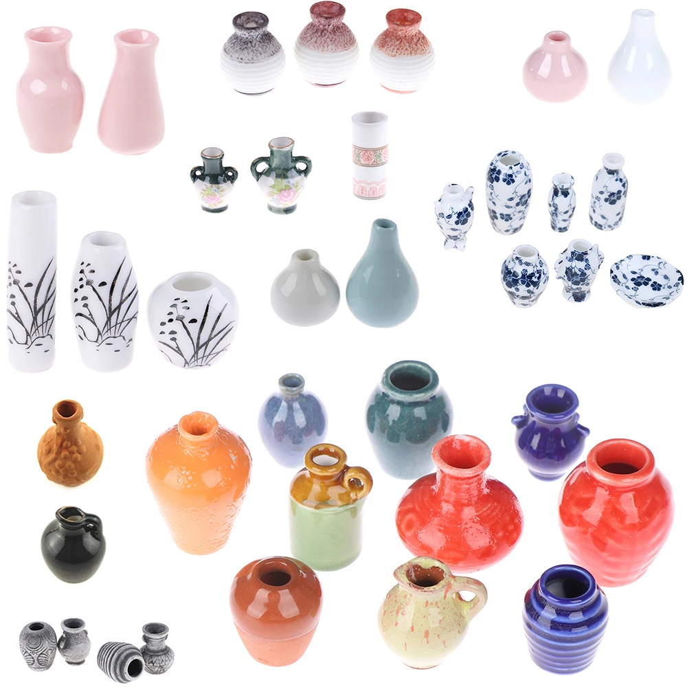 123579pcsset dollhouse mini ceramic porcelain vase accessories doll house miniatures 112 accessories decorative miniature free global shipping