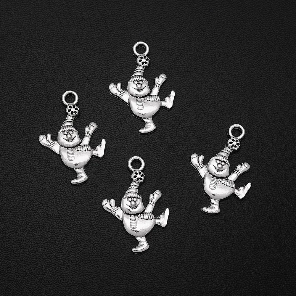 Новогодние подвески в виде Санты с покрытием антикварным серебром 20 шт./лот 20x30 мм