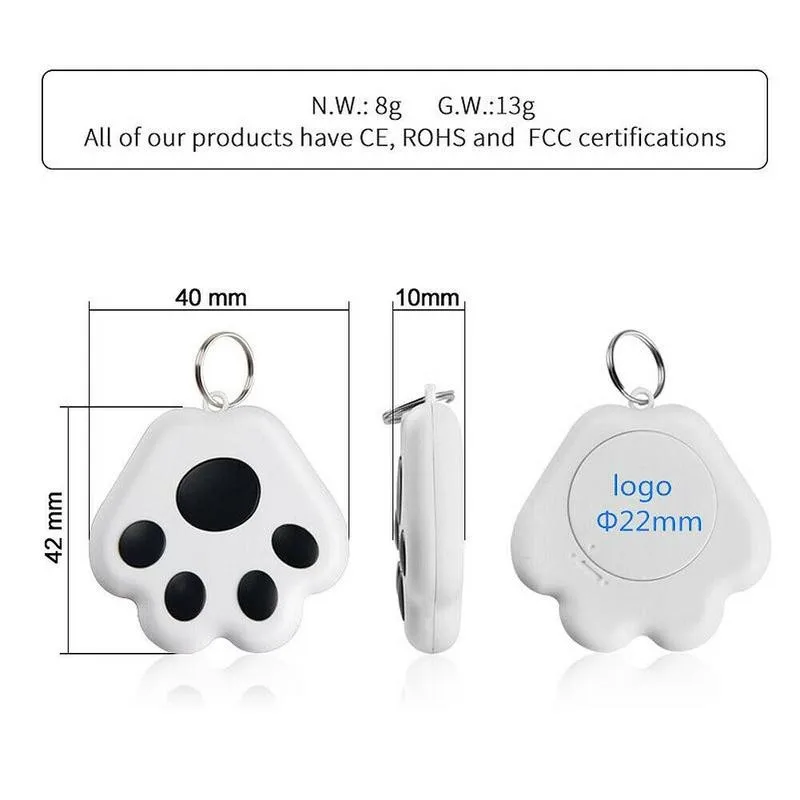 

GPS Bluetooth Alarms Mini Anti-Lost Waterproof Tracker Locator Cat Collar For Pet Tracer Kids Car Wallet Dog Bluetooth 4.0 L4G4