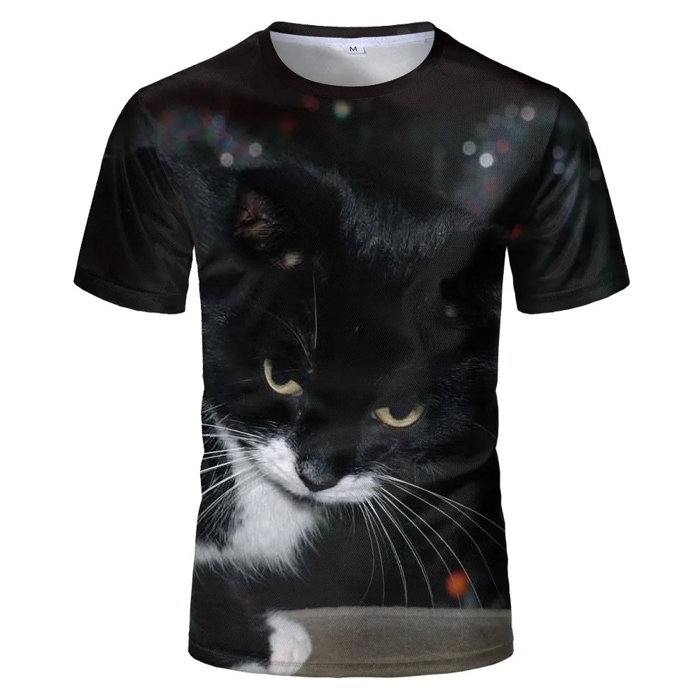 

2021 new fashion T-shirt 3D cat Graphic unisex T-shirt spring and summer short-sleeved T-shirt male cute punk Graphic T shirts