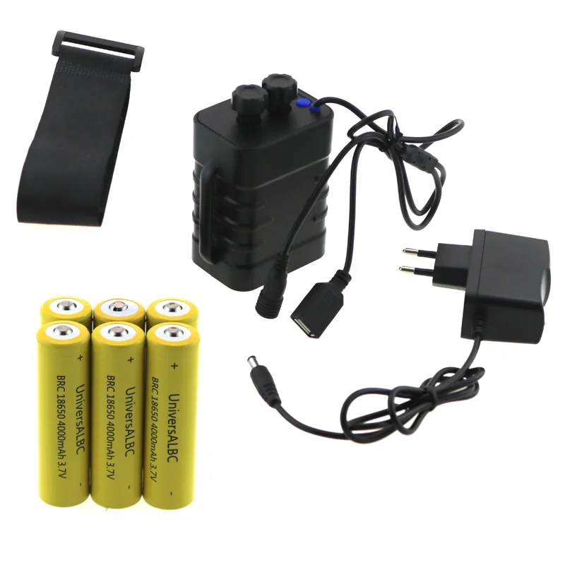 DIY 6X18650 аккумулятор, упаковка USB выход 5 В для мобильного телефона и выход постоянного тока 8,4 в для велосипедных фонарей+ 18650 батарея+ зарядное устройство