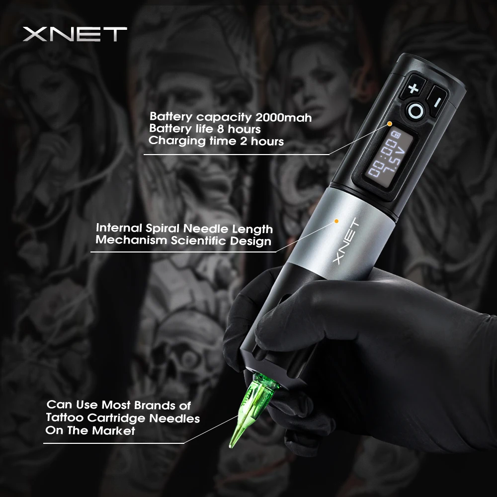 XNET Элитная Беспроводная тату машинка мощный мотор без сердечника литиевая