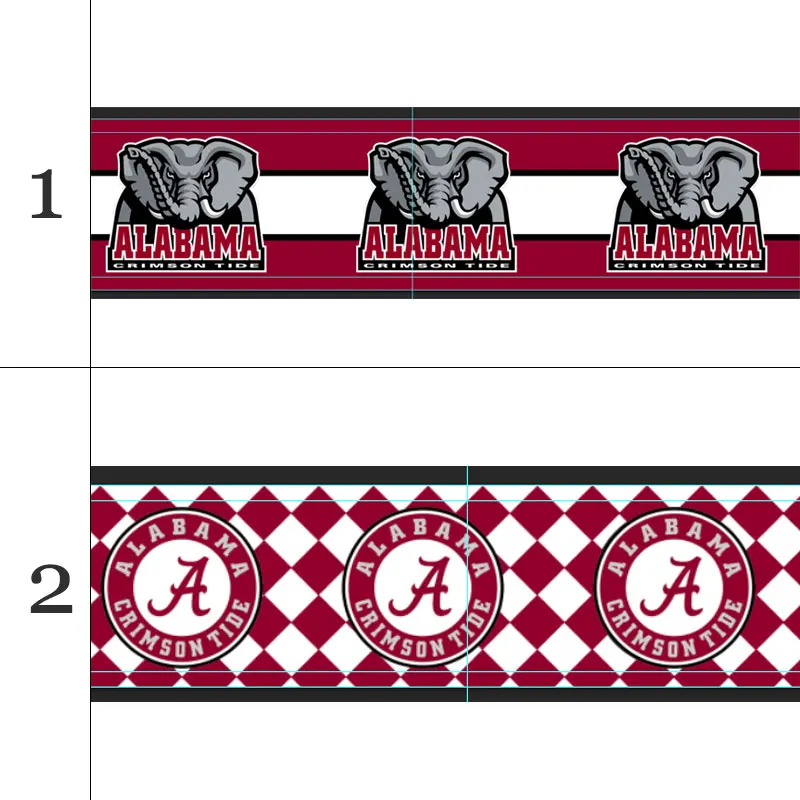 Алабама печатная корсажная лента красный Спортивная стропа Cintas 22 мм 7/8 дюймовый