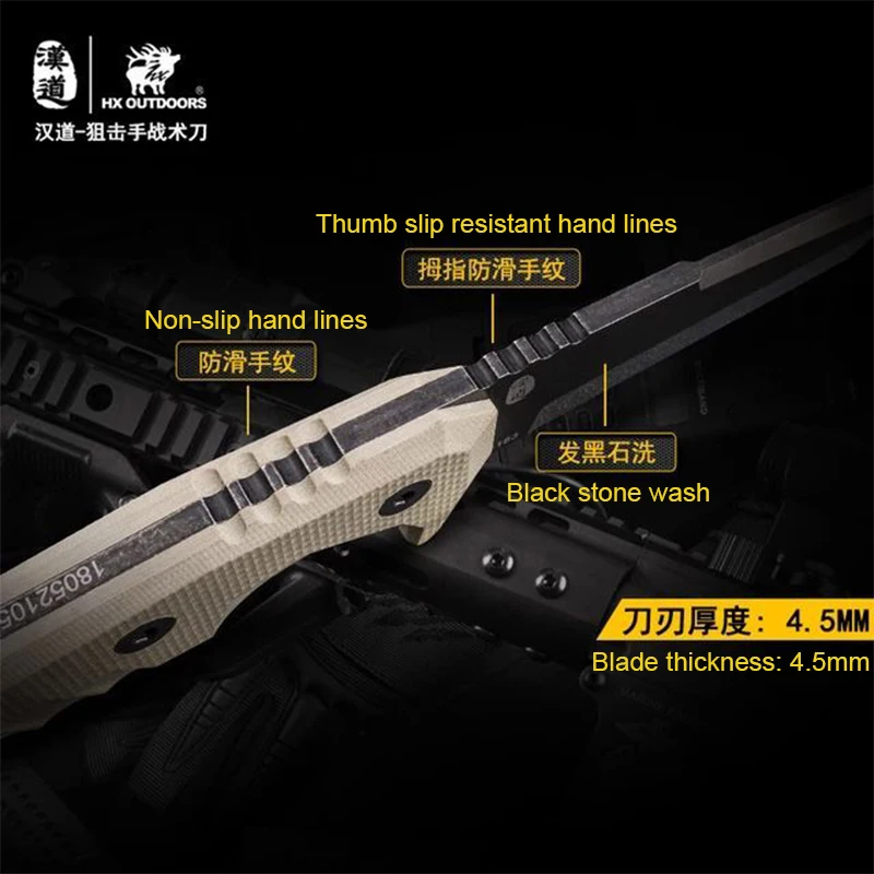 Тактический нож Hando для выживания на природе с половинным лезвием портативный