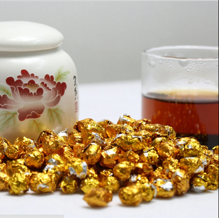 Chinese 30g ripe tea Gold Tin Foil Packing Resin with caddy | Дом и сад