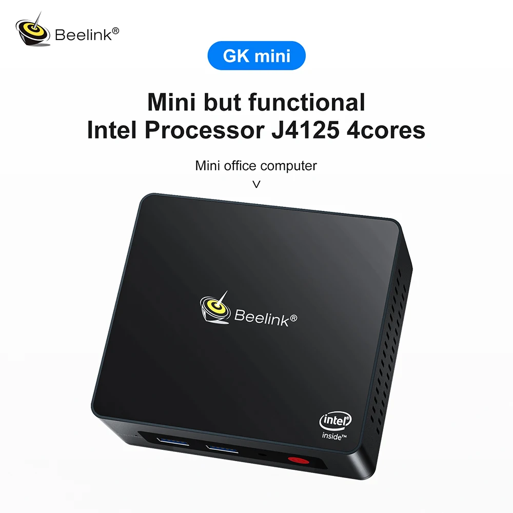 Beelink GK Мини ПК Windows10 4K HD Intel J4125 2 7 ГГц 8 Гб 128/256 SATA3 2280 SSD bluetooth4.0 5 8G Wifi5 USB3.0