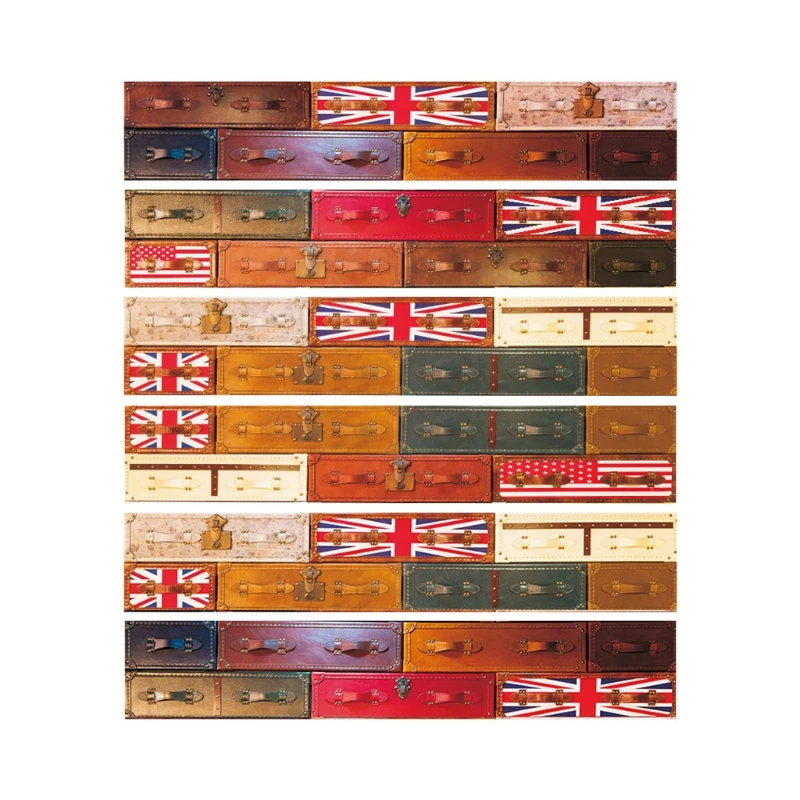 

6Pcs Flag Tile Floor Stair Stickers Kitchen Decoration Waterproof Mural Decals Art Wallpaper
