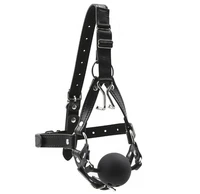 female leather harness open mouth ball gags stainless steel nose hook bondage device adult pion flirting bdsm sex games toy