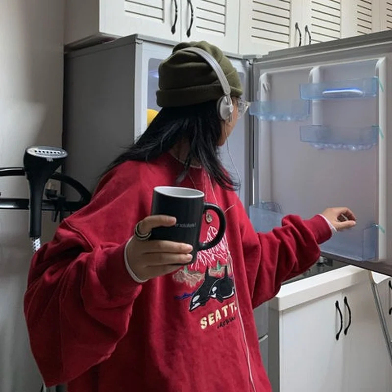 Свитшот женский весенний с круглым вырезом и вышивкой | Женская одежда