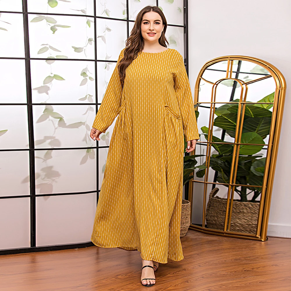 

Siskakia, платье с длинным рукавом, осень 2021, с круглым вырезом, с длинным рукавом, с боковыми карманами, размера плюс, макси платья для женщин, ар...