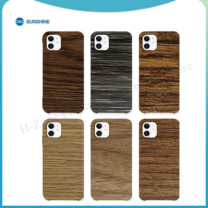 

SUNSHINE 50pcs SS-057D backcover sticker wood grain For SS-890C for iPhone Samsung All Mobile Phone back glass Protective Film