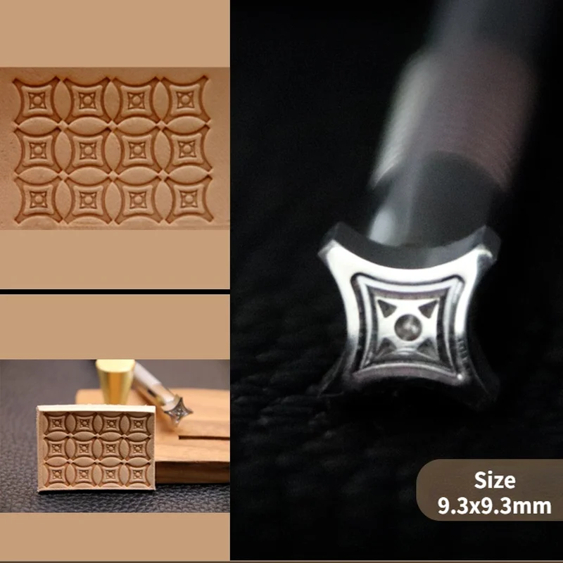 

Leather Carving Printing Tools 304 Stainless Steel Leather Stamping Punch Steel Stamps Vintage Pattern 9.3*9.3mm Leather Craft