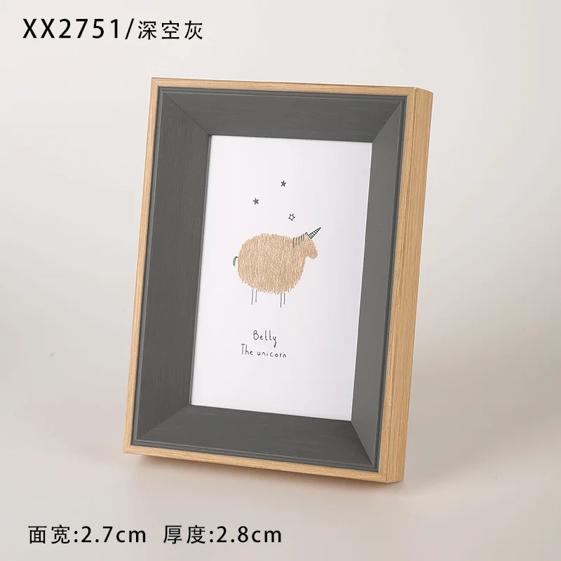 

Modern Simple Frame Display Elegant Fixie Wall Small Ornament Color Photo Frame Mirror Resin Marcos Cuadros Bedroom Decor DM50F