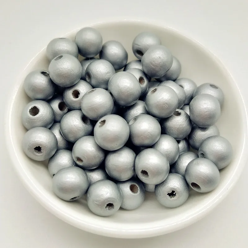 Бусины из натурального дерева для поделок круглые бусины-разделители размером