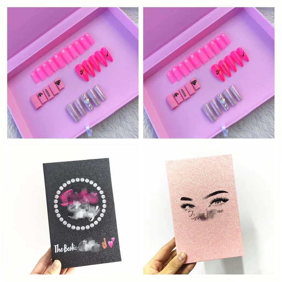 

Eyelash Storage Book Organizer Makeup Display Glitter Paper Sample Catalog Travel Gift Portable Packaging fit lash and nails box