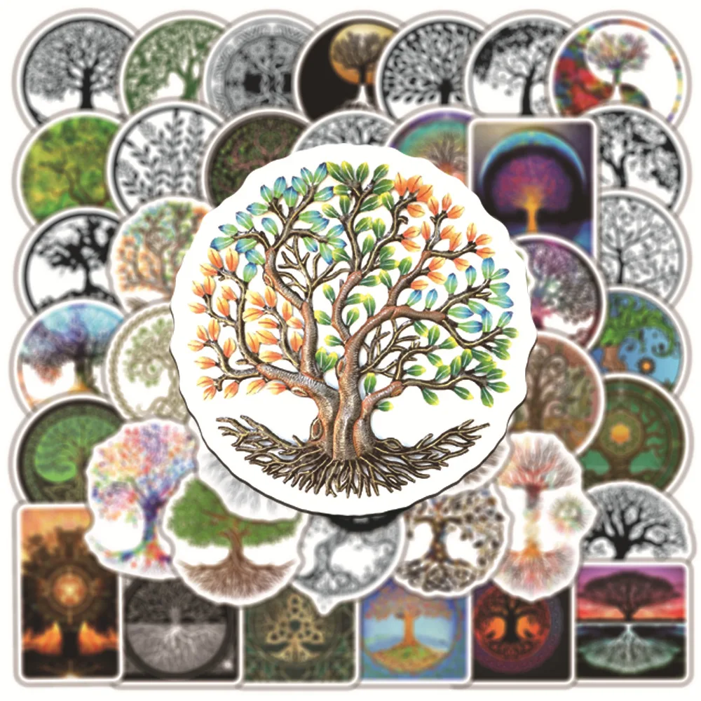 

10/30/50PCS Miracle Tree of Life Totem Stickers Guitar Waterproof DIY Car Bike Travel Luggage Phone Cool Sticker Decal Kids Toys