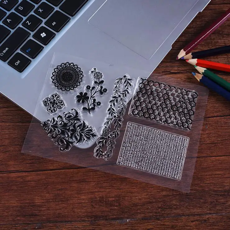 

Vintage Flower Transparent Silicone Clear Stamps for Scrapbooking DIY Paper Card Making Decorative Stamp Sheet Craft Kids Gifts