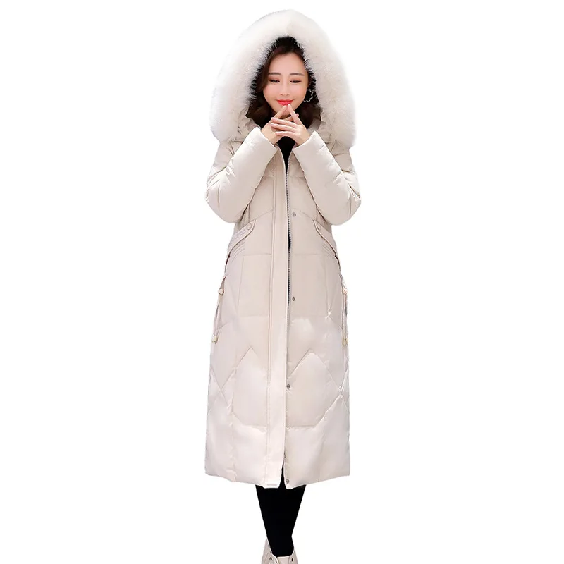 Winter Jackets For Women 2022 New Female Jacket Long Over-The-Kknee Korean Mid-Length Slim Plus Size Thick Padded Jacket Women