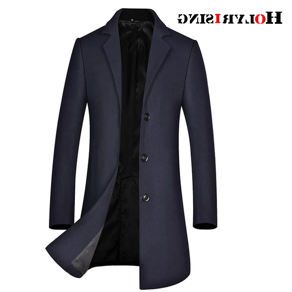 

Длинная Мужская куртка, мужское пальто, шерстяное пальто, зимнее мужское однобортное пальто из искусственной кожи