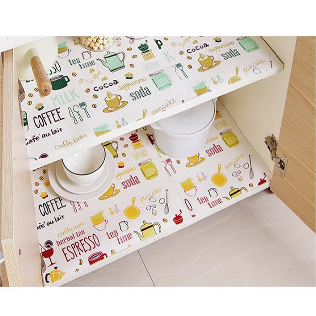 1 Roll KitchenTable Mat Drawers Cabinet Shelf Liners Cupboard Placemat Waterproof Oil proof Flamingo Shoes Cabinet Mat