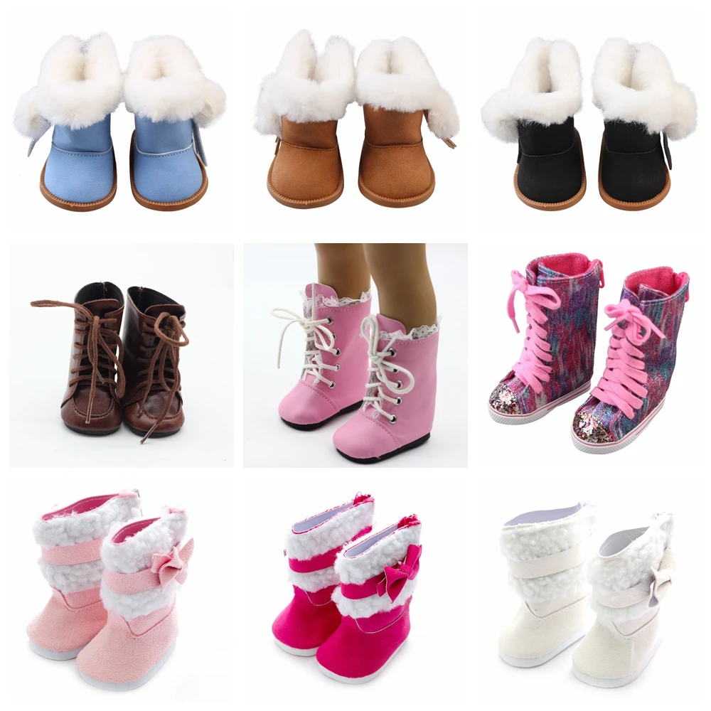 

7cm Mini Doll Shoes for 43 cm New Baby Born Dolls Accessories And American Doll Snow Boot 1/3 bjd Winter Baby Shoes