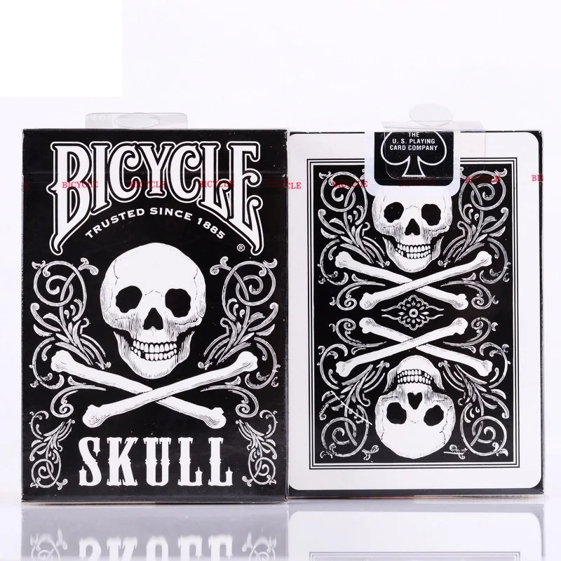 

1pcs Bicycle Black Skull Deck Magic Cards Playing Card Poker Close Up Stage Magic Tricks for Professional Magician Free Shipping