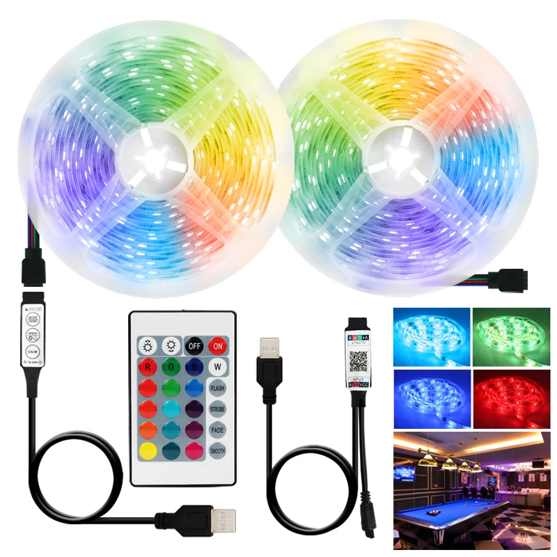 

Led Strip Lights Led Bluetooth TV Background Lighting Tape Ribbon Diode 3Key Neon 5V USB SMD 2835 5050 RGB lucesFlexible Stripe