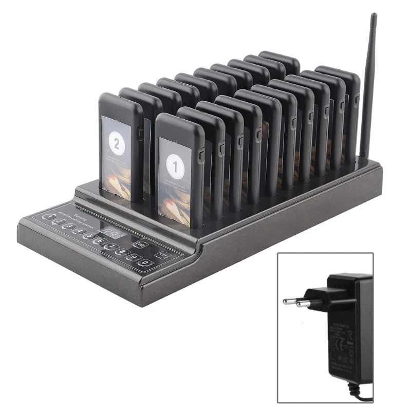 

SU-68Z Restaurant Calling Pager System 20 Pager Wireless Queue Call Pager System Buzzer&Vibration/Vibration/Buzzer