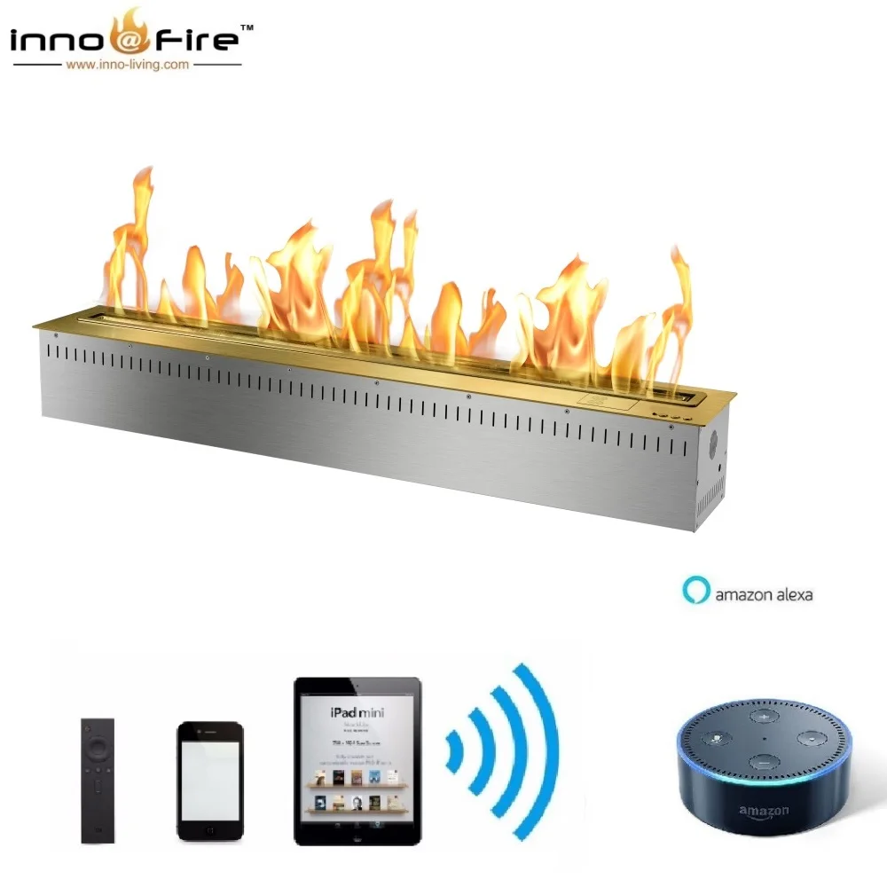 

on sale 48 INCH intelligent bio ethanol fireplace wifi remote