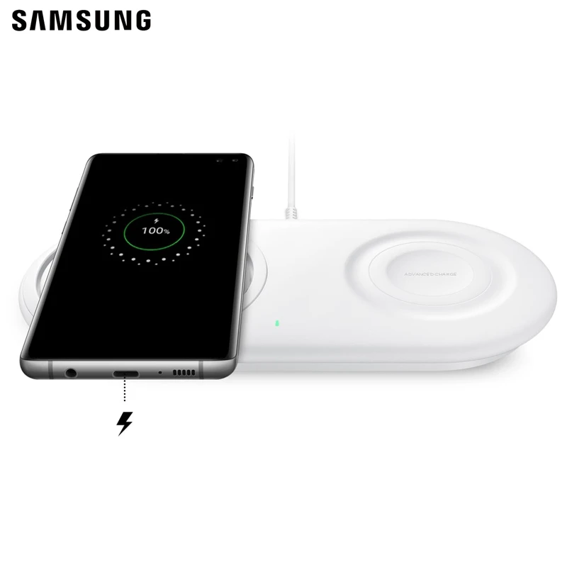 Samsung Оригинальное Беспроводное зарядное устройство Duo Pad EP-P5200 для Galay S10 X + Plus S9 gear S2