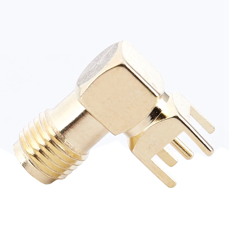 SMA гнездо правый угол крепление на печатную плату пайкой RF разъем адаптера 12