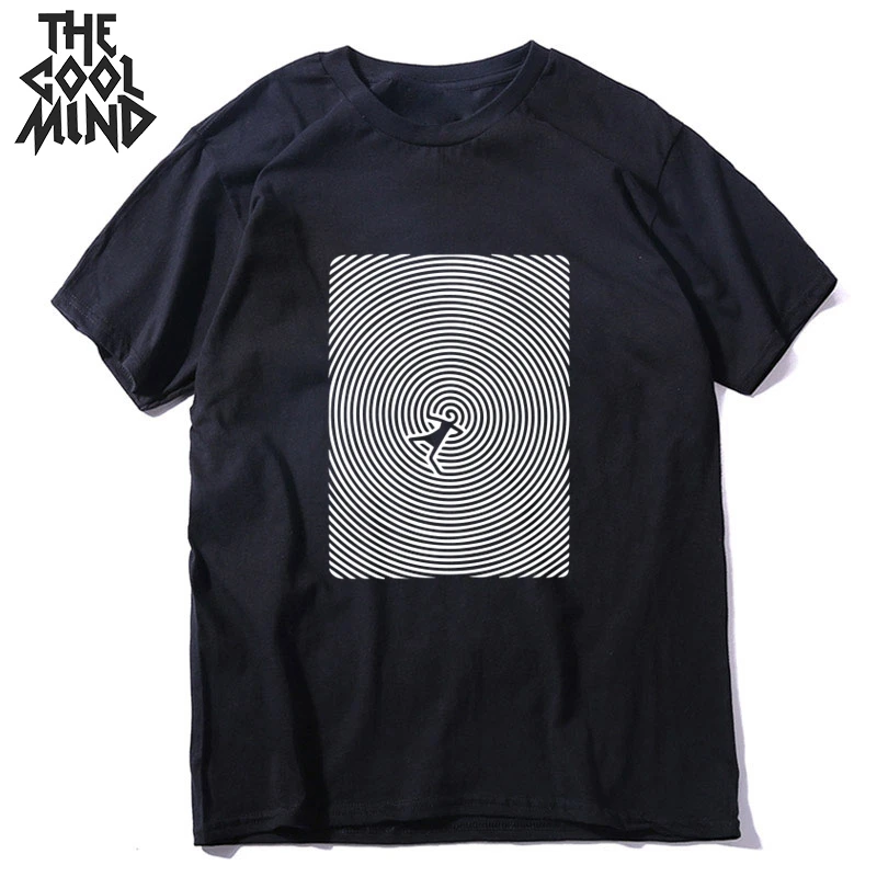 Мужская футболка с круглым вырезом COOLMIND Повседневная Свободная из 100%