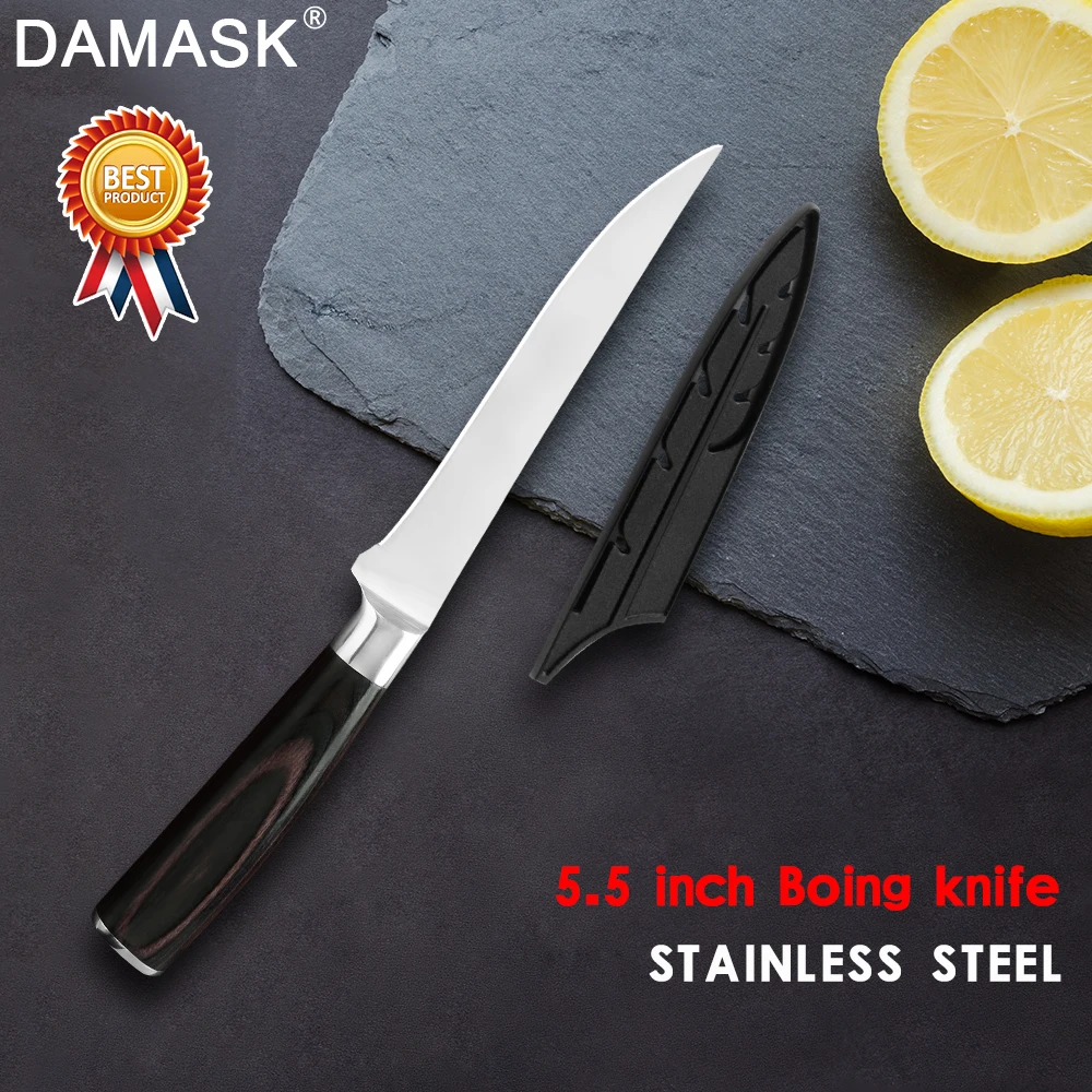 Damask нож для обвалки 5 дюйма 7Cr17 кухонный из нержавеющей стали хорошего качества