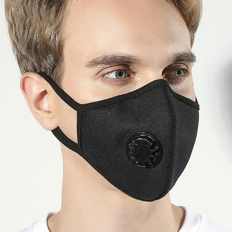 Маска хлопковая многоразовая для лица PM2.5 Пылезащитная с 3 фильтрами 1 шт. | Спорт и
