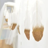 gold dipped feather garland banner for bohemian wedding party bridal baby shower teepee decorations boho decor home wall
