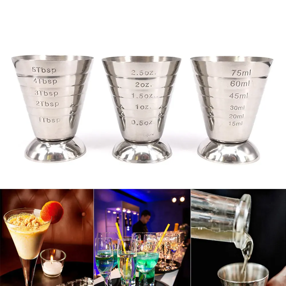 75 мл мерный стакан унция Jigger Бар коктейль напиток миксер ликер Mojito кофе кружка из
