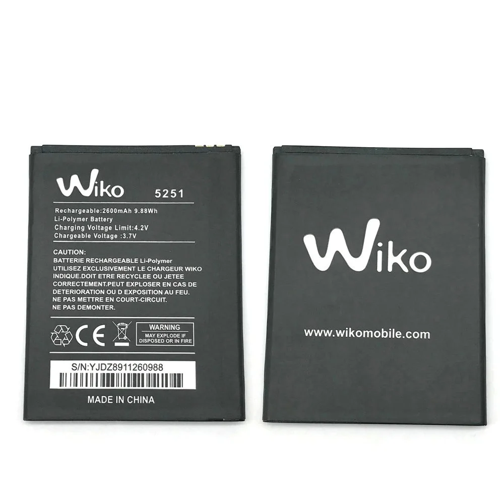 Новый 100% Высокое качество 5251 3 7 v 2600mAh аккумулятор для Wiko Pulp 4G 3913 мобильный