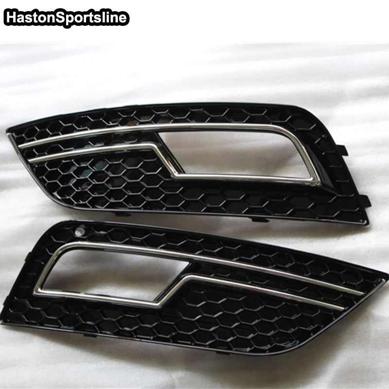 Черная с хромированной сотовой стороной передний бампер противотуманные фары