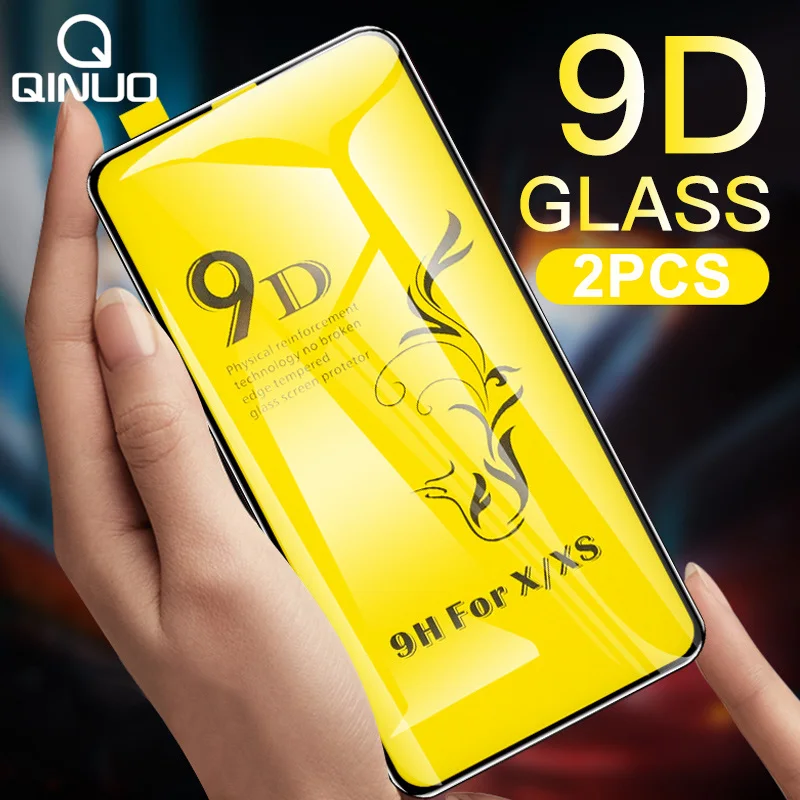 2 шт. закаленное стекло для iPhone 11 Pro Max X XR XS MAX 9D изогнутая защитная пленка экрана 7 8 6