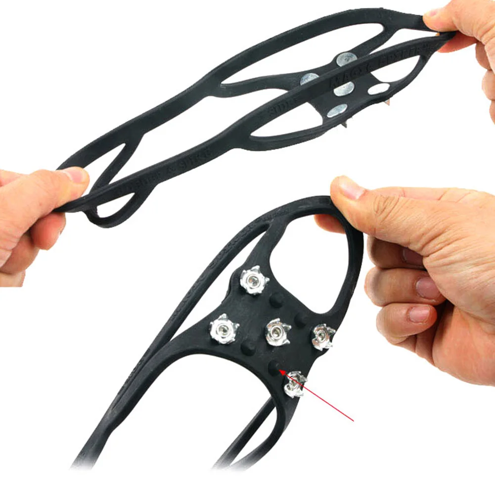 5 зубов противоскользящие ледяной захват для пеших прогулок стальной башмак шипы