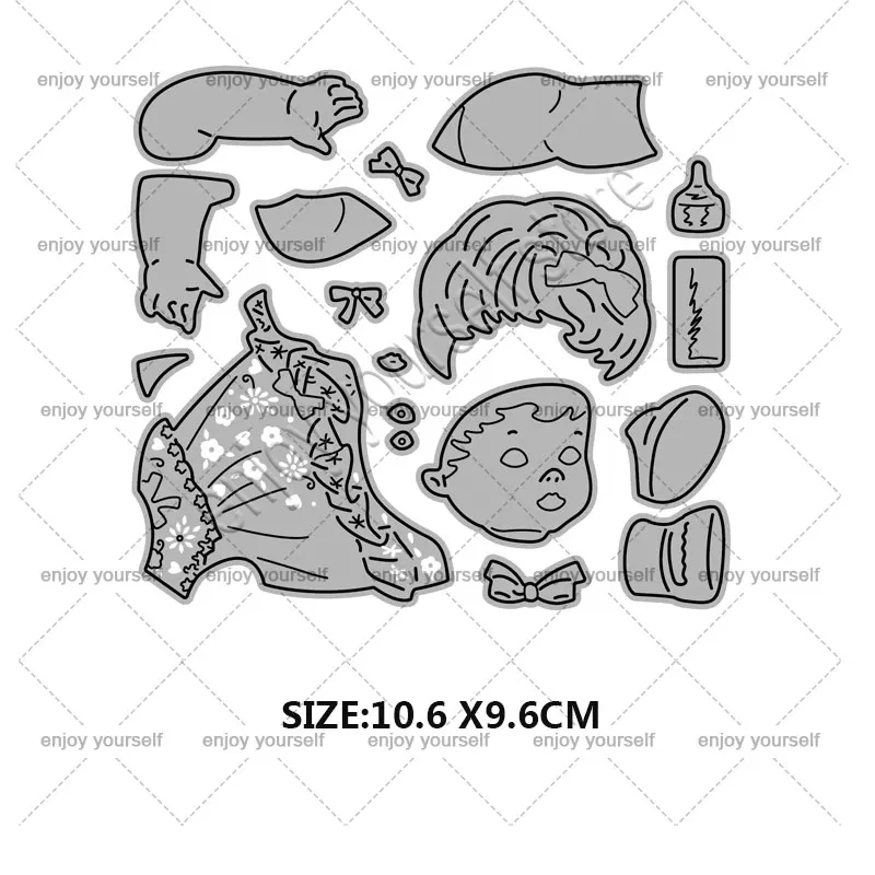 

A baby on a bottle metal cutting dies cute baby stencil scrapbooking DIY Album paper card craft embossing dies birthday card