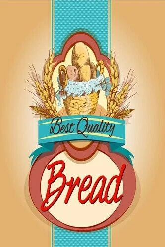 

Vintage Retro Metal Tin Sign Bread Bakery Home Bar Kitchen Wall Decor Sign 12X8Inch