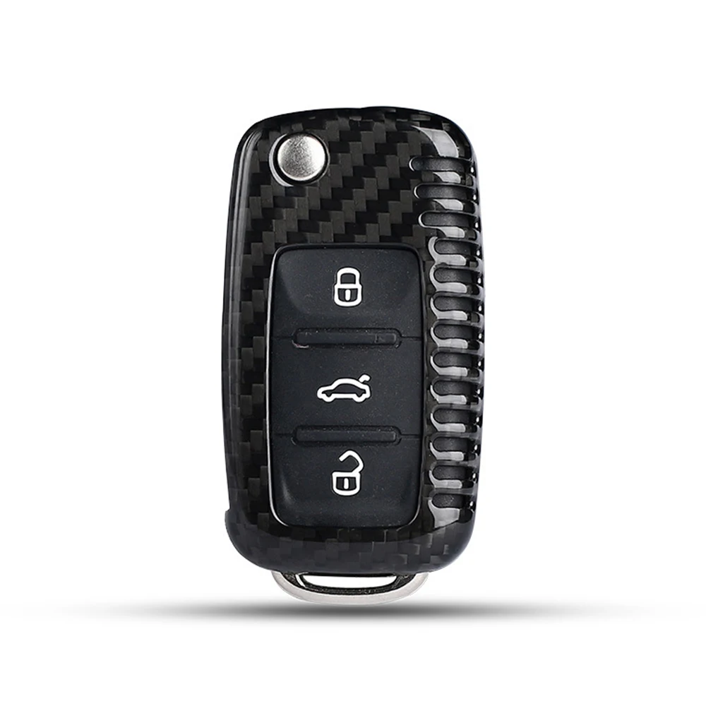 

Carbon Fiber Car Key Case Cover Key Shell For Volkswagen VW Sagitar Tiguan Bora Lavida PASSAT POLO Protective shell