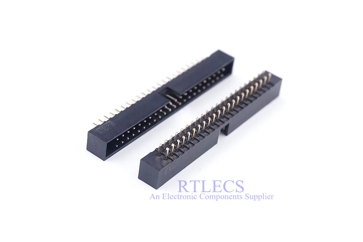 100 шт. 0 079 &quot2 мм PCB IDC Box Header 6 8 10 12 14 16 18 20 24 26 30 34 40 60 Pin сквозное отверстие