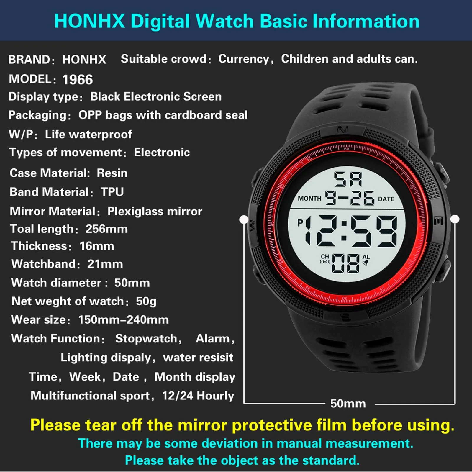

Multifunction Men Digital Led Display Date Waterproof Watches Male Outdoor Sport Electronic Wrist Clock Reloj Hombre Homme