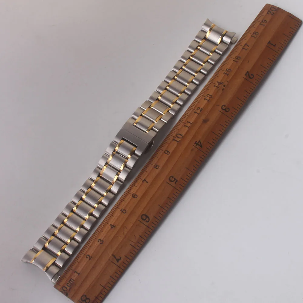

High Quality Wristwatch Straps Bracelet silver gold 16mm 18mm 19mm 20mm 22mm Stainless Steel Watchband Folding buckle With Tool
