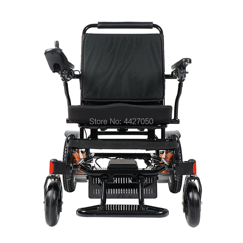 

Big seat width 51cm Double lithium battery foldable travel electric wheelchair, the maximum load 150KG.